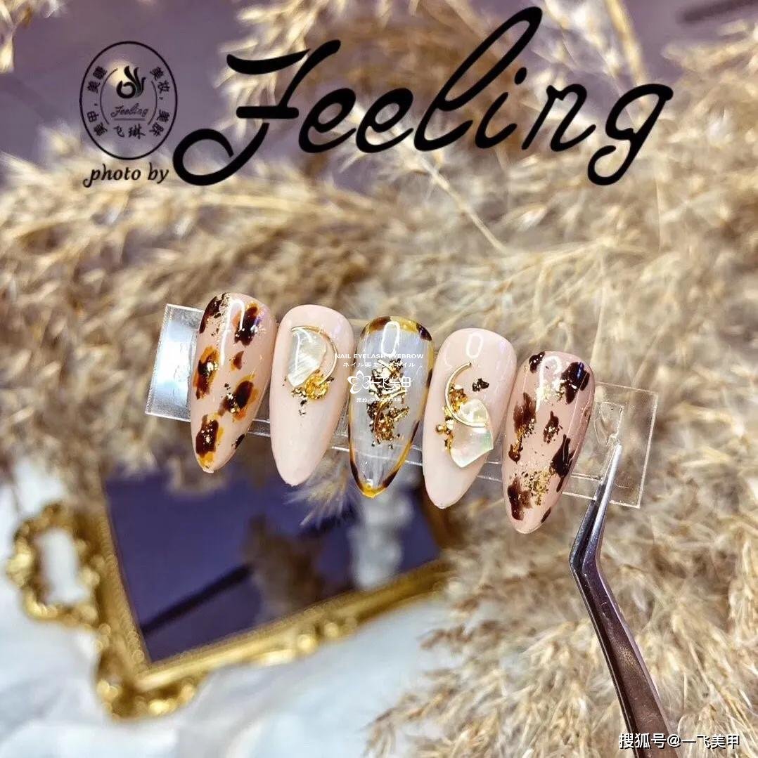 精选日式豹纹美甲，超好看