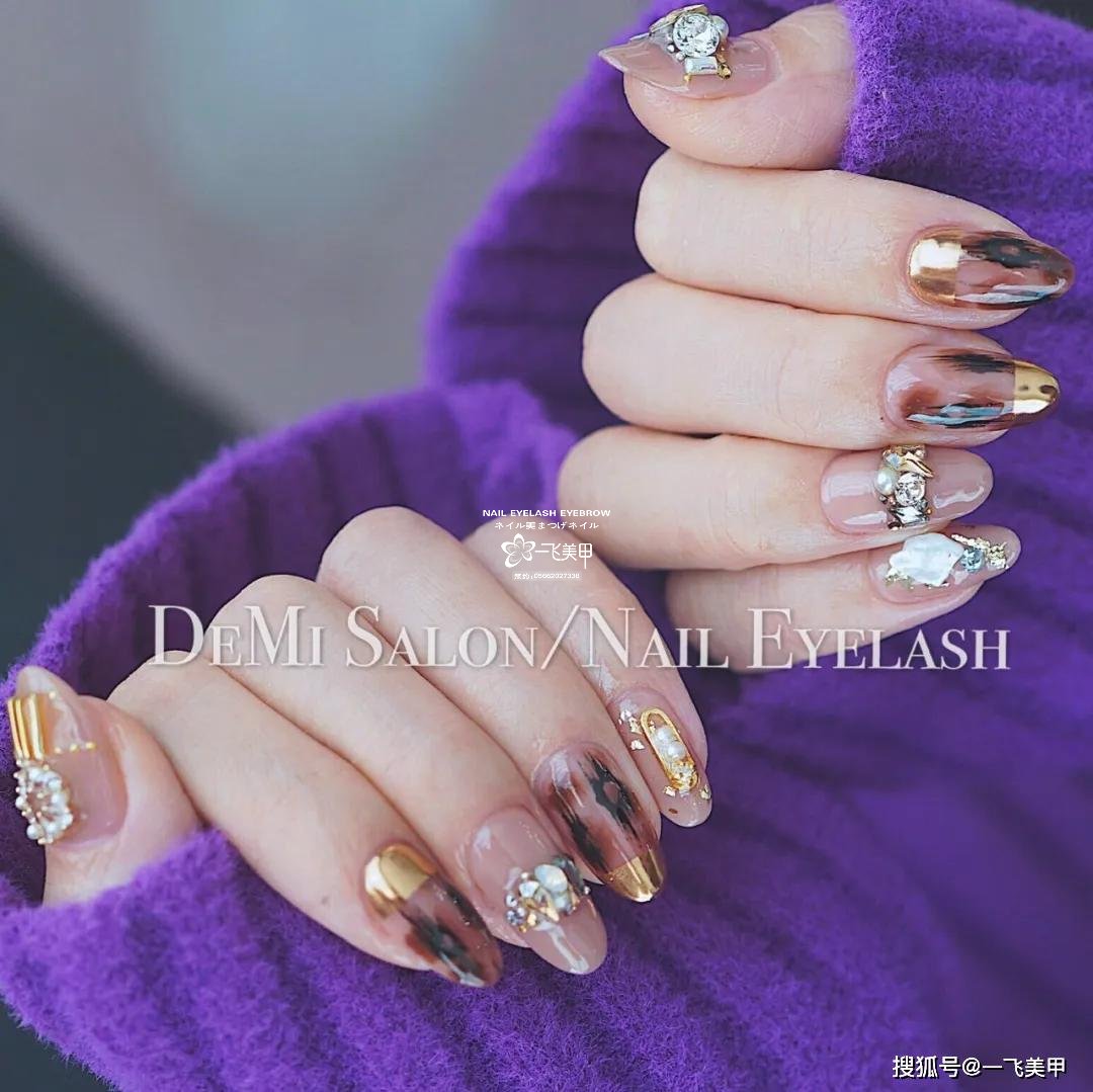 精选日式豹纹美甲，超好看