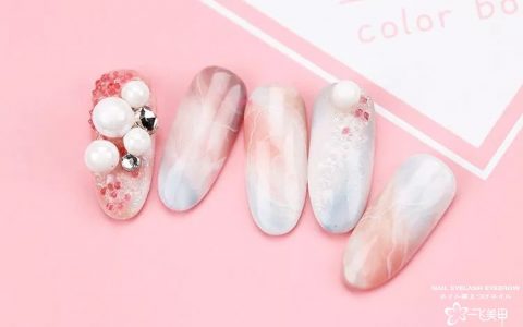 美甲教程让你疫情期间在家学会仙境水纹样式
