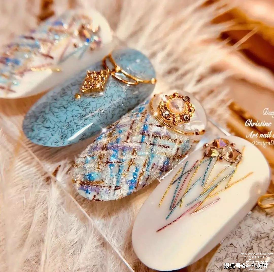 一眼识别的的小香风美甲，优雅有气质！