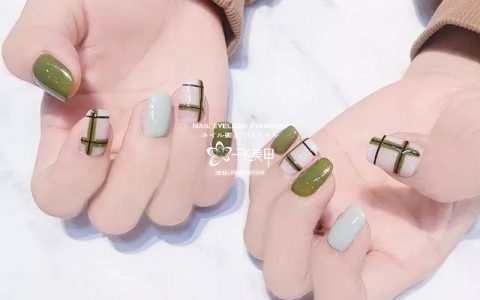 清新自然的大气绿色系美甲推荐