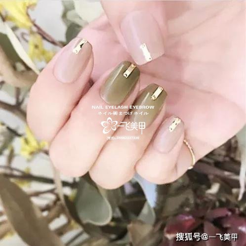 清新自然的大气绿色系美甲推荐