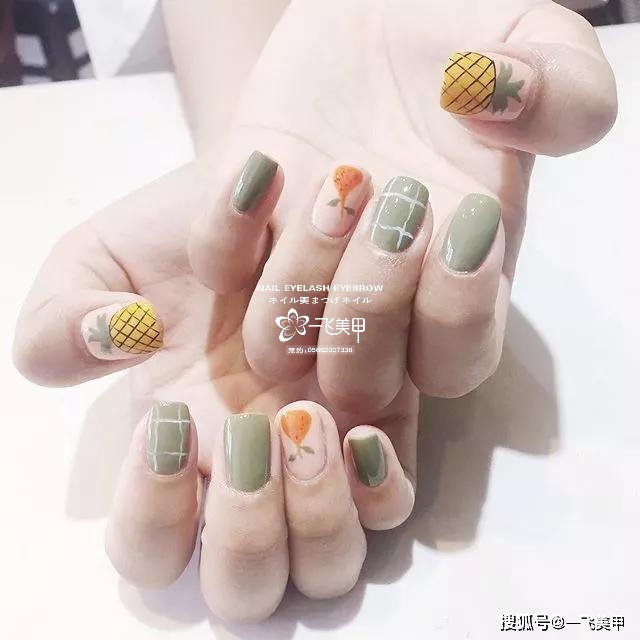 清新自然的大气绿色系美甲推荐