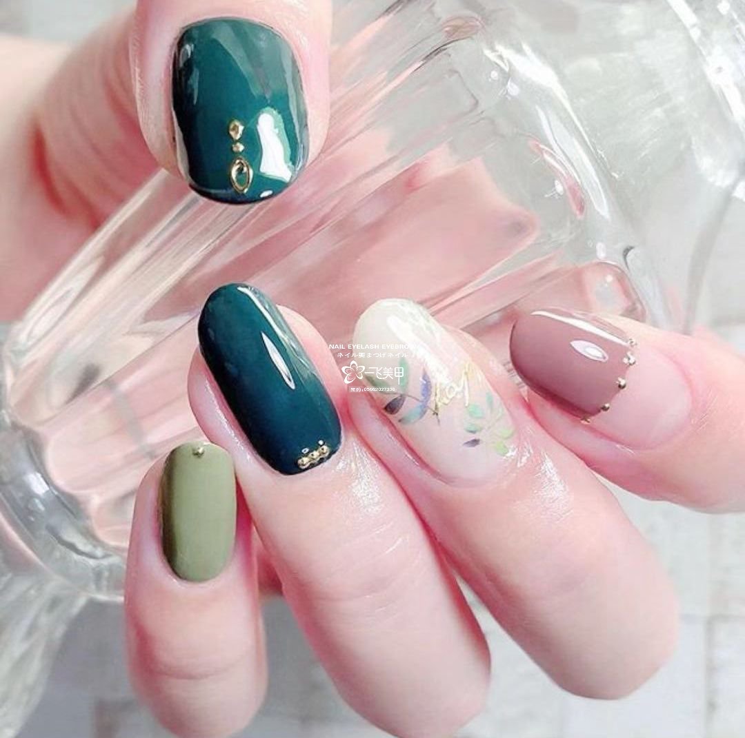 巨显白的绿色美甲，这款必火
