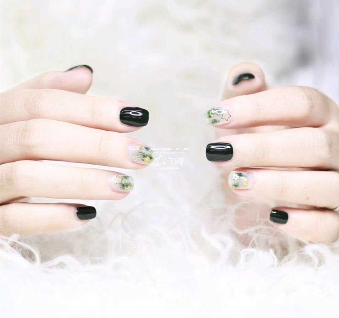 巨显白的绿色美甲，这款必火