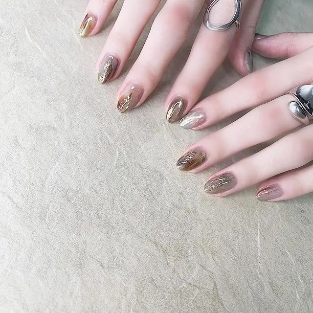 复古烫金美甲，美翻天了