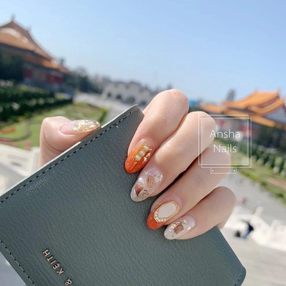 5款橘子汽水色美甲，美到冒泡啦！