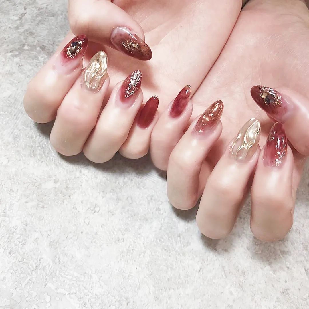 复古烫金美甲，美翻天了