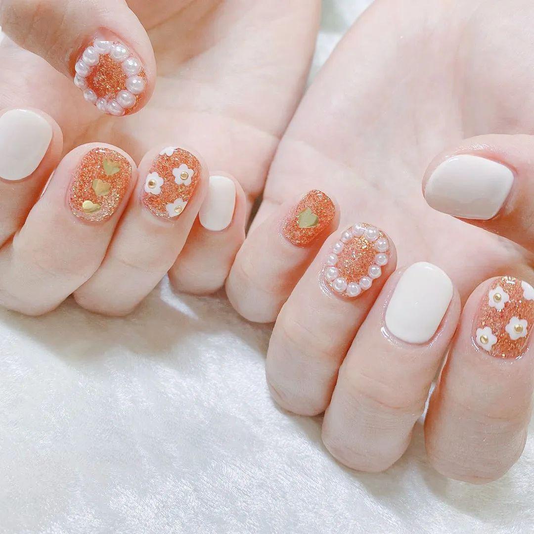 5款橘子汽水色美甲，美到冒泡啦！