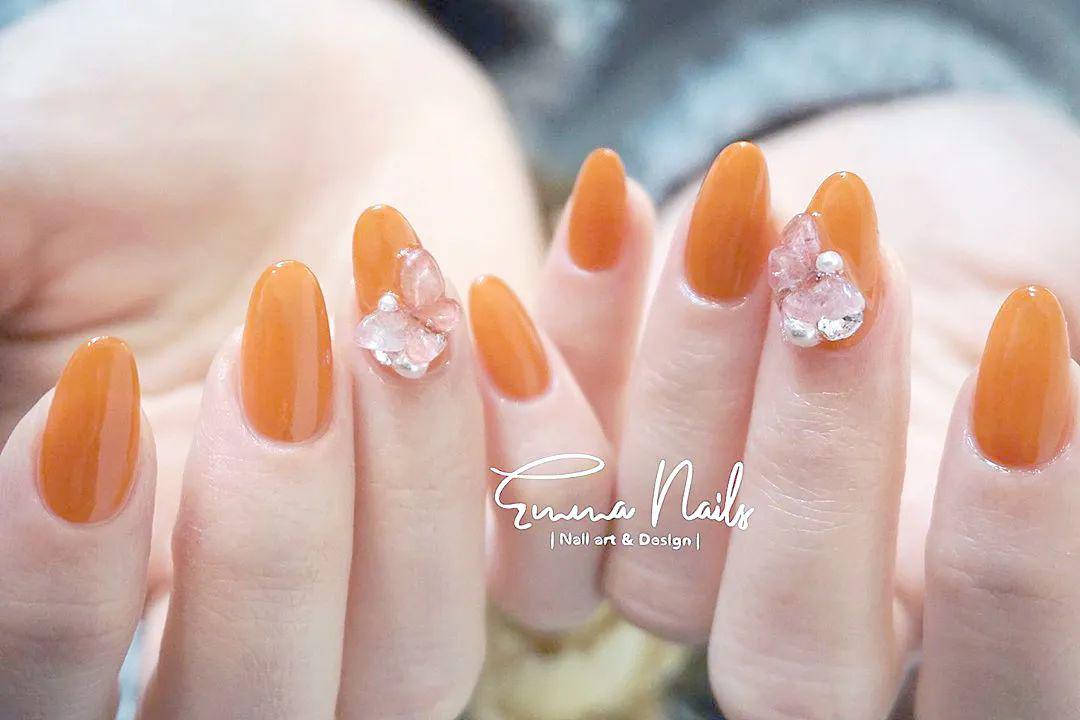 5款橘子汽水色美甲，美到冒泡啦！