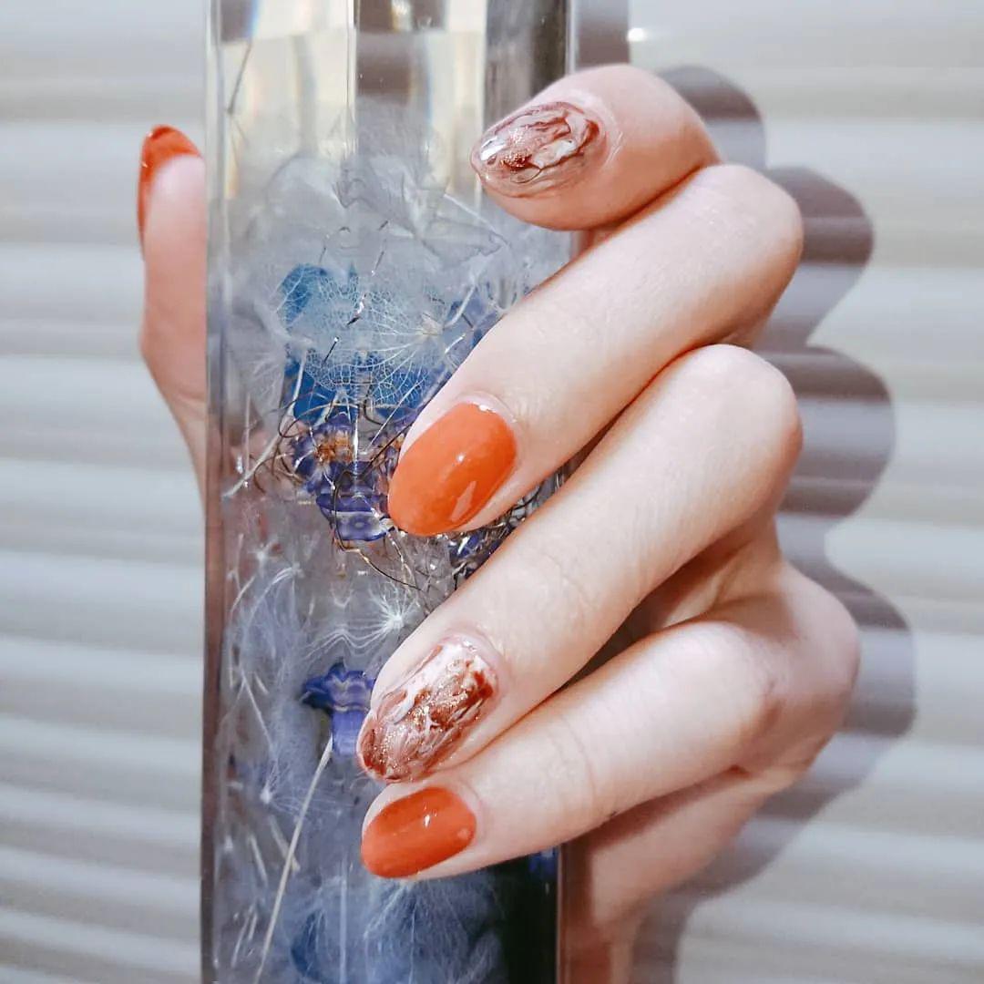 5款橘子汽水色美甲，美到冒泡啦！