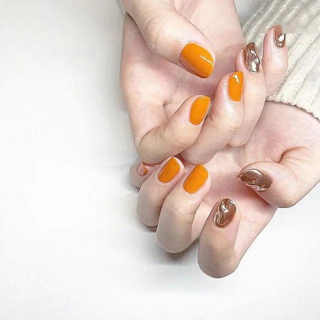 5款橘子汽水色美甲，美到冒泡啦！