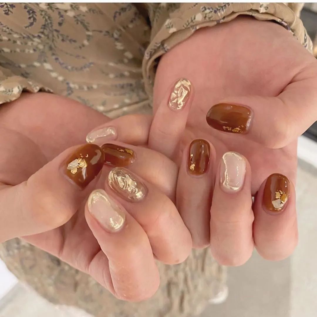 复古烫金美甲，美翻天了