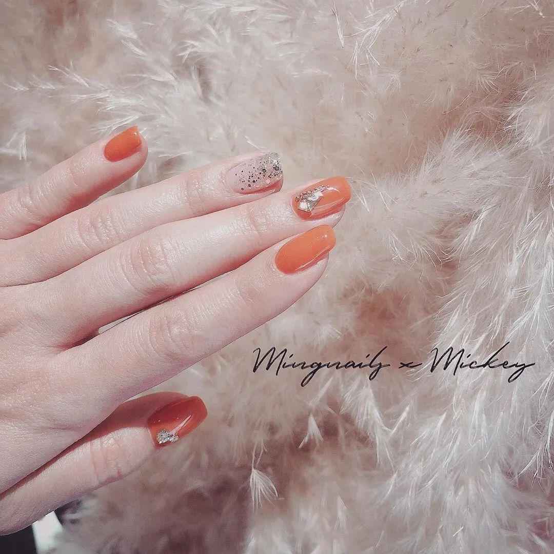 5款橘子汽水色美甲，美到冒泡啦！