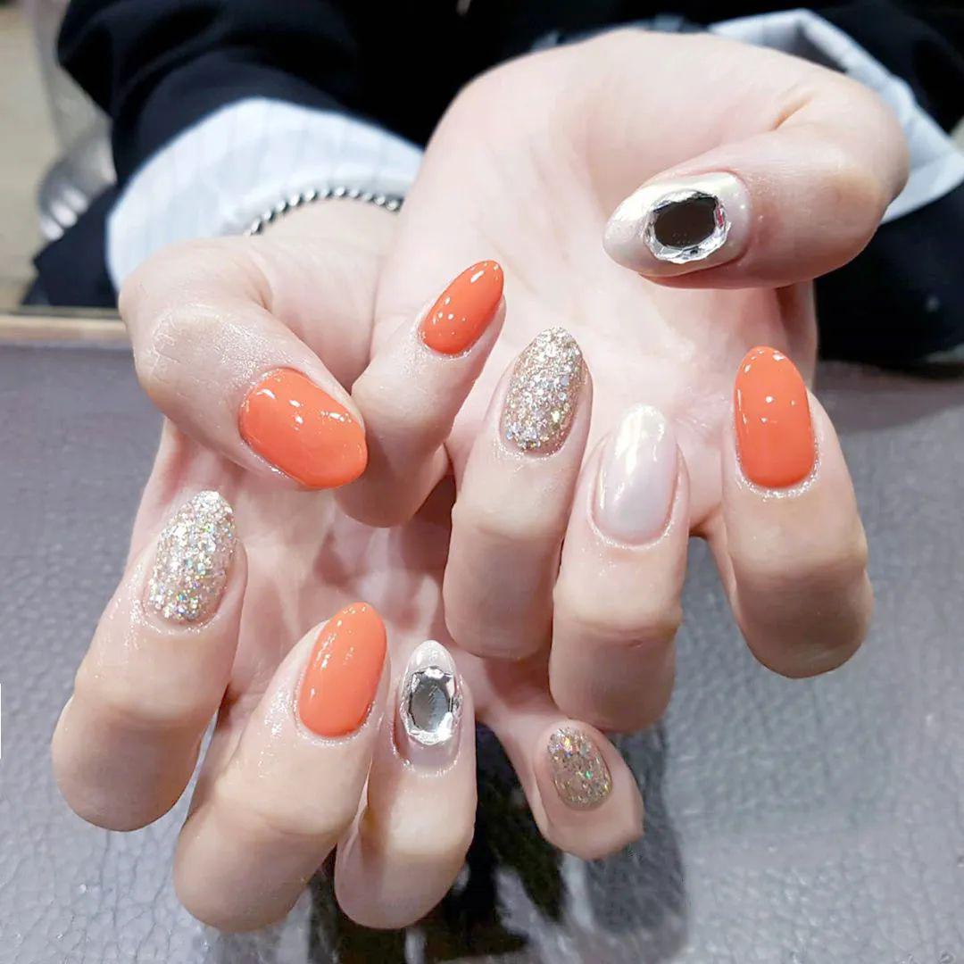 5款橘子汽水色美甲，美到冒泡啦！