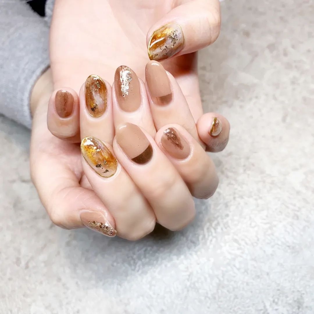 复古烫金美甲，美翻天了