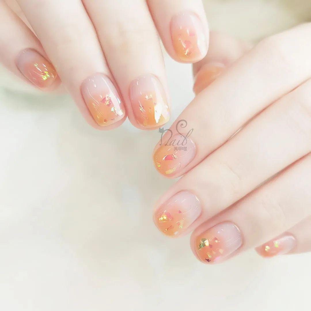5款橘子汽水色美甲，美到冒泡啦！