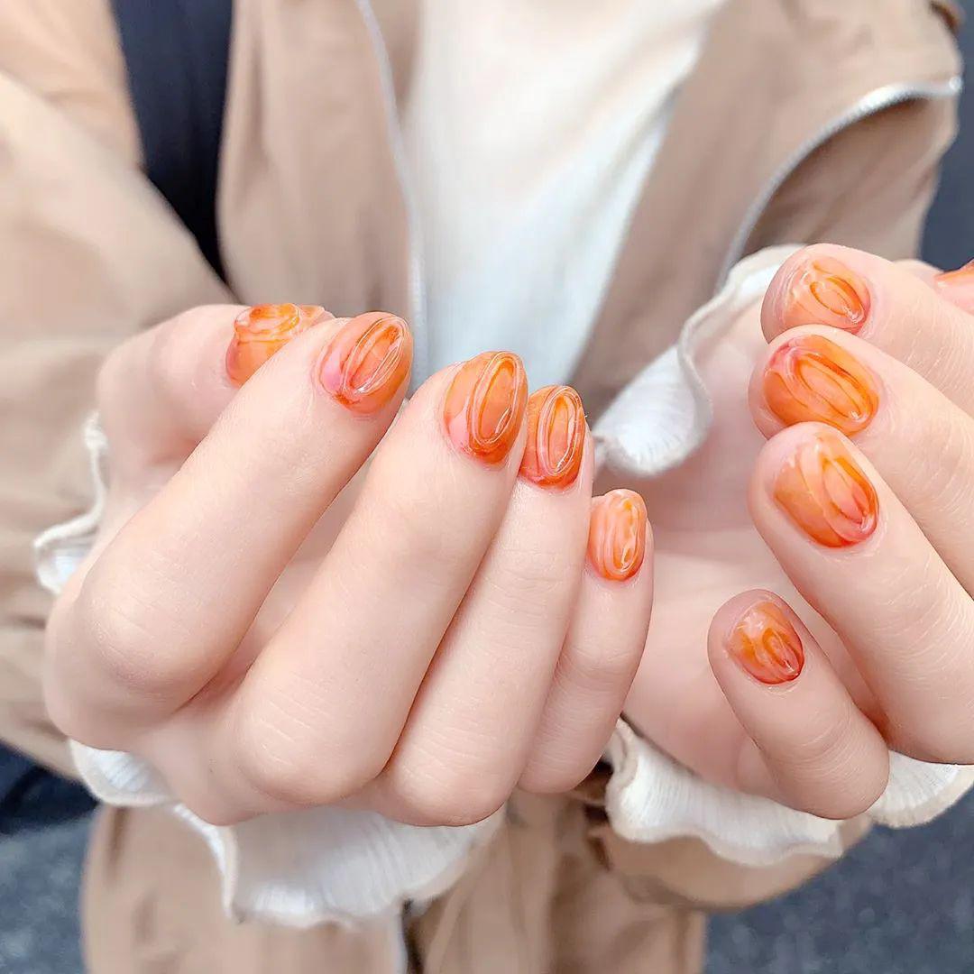 5款橘子汽水色美甲，美到冒泡啦！