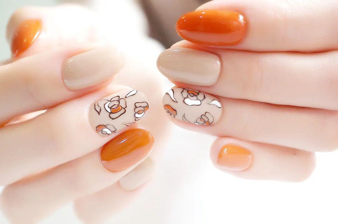 5款橘子汽水色美甲，美到冒泡啦！