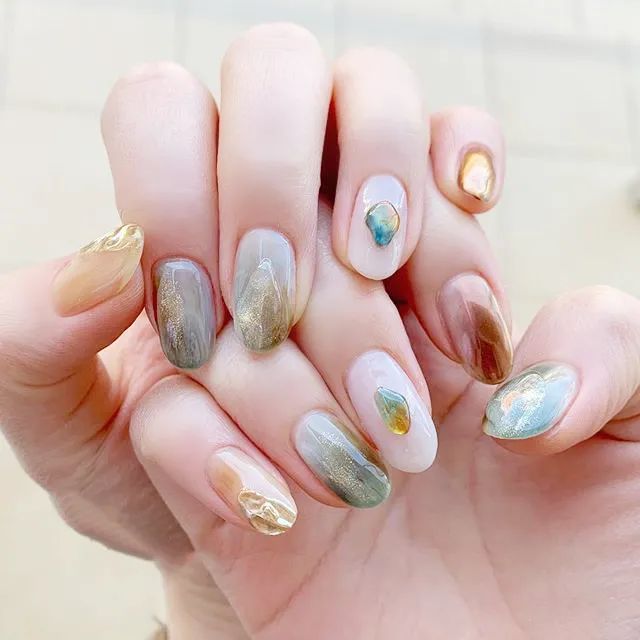 复古烫金美甲，美翻天了
