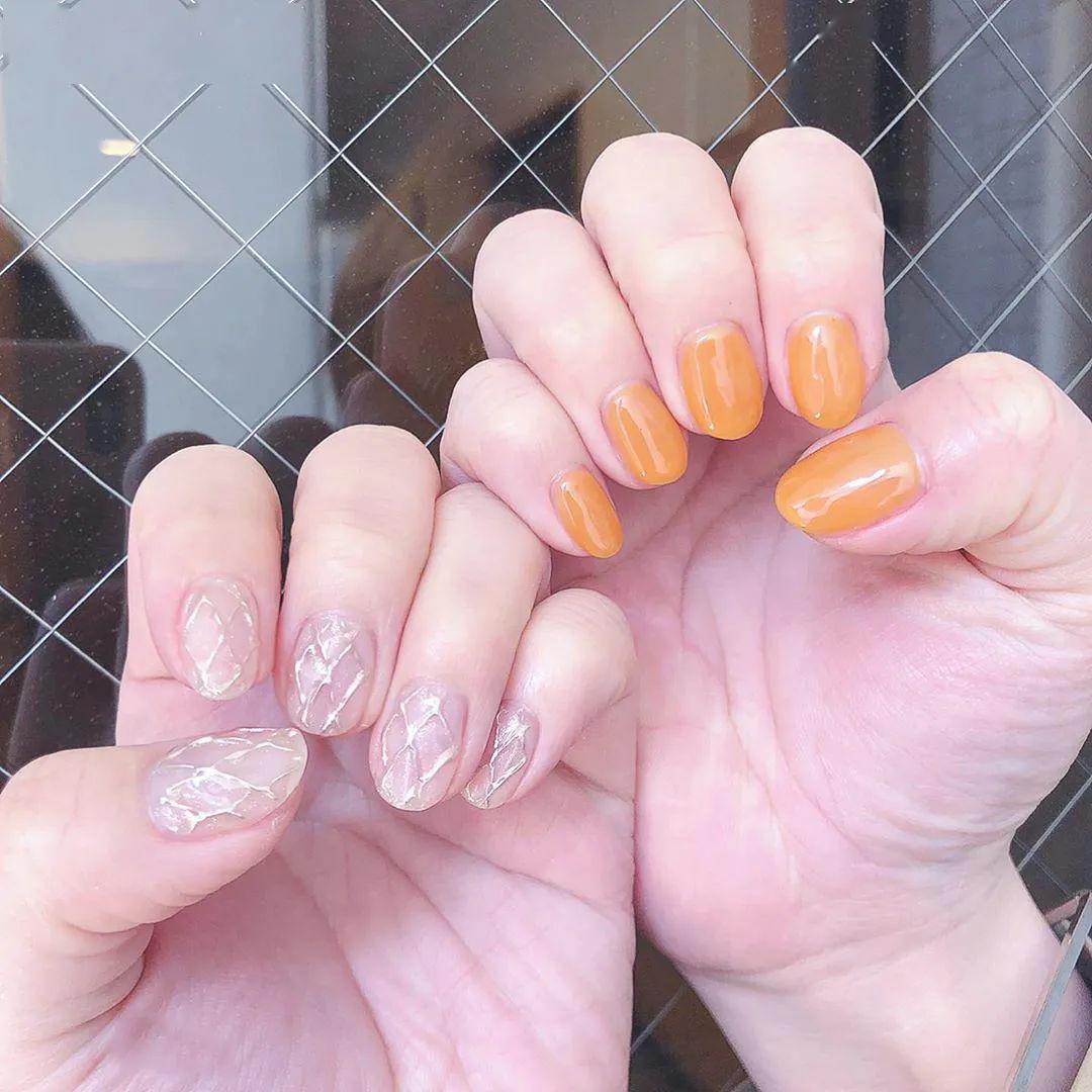 5款橘子汽水色美甲，美到冒泡啦！
