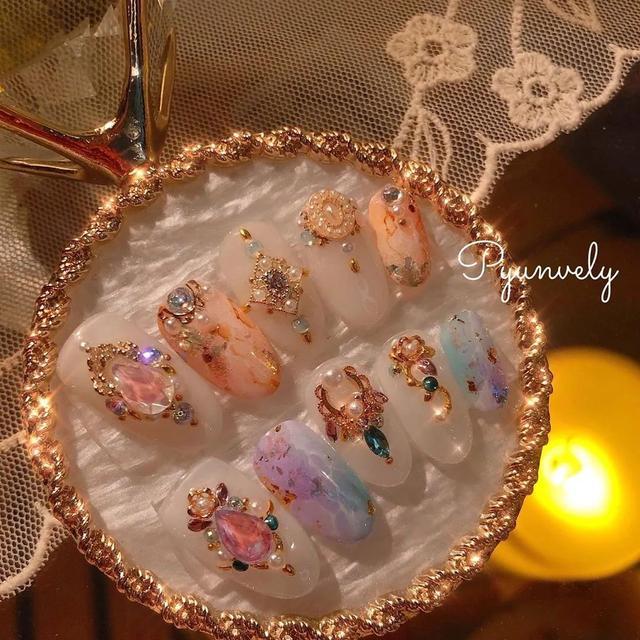 古典宫廷风美甲，第一眼就被惊艳了