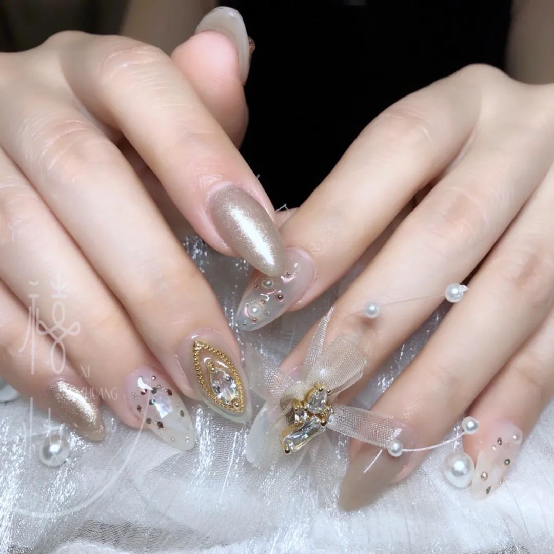 50款适合拍婚纱照的新娘美甲