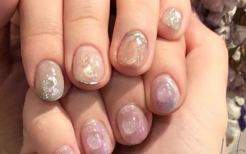 好看的日系空气感美甲，超适合上班族和喜欢短指甲的集美们