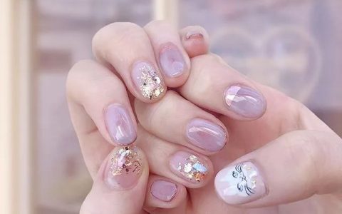 芋泥啵啵美甲来了！温柔五颗星