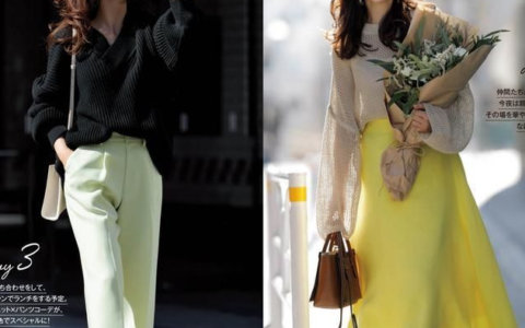 秋天显气质又不会过于张扬的穿衣配色：彩色下装+基础色上衣