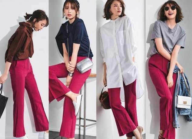  秋天显气质又不会过于张扬的穿衣配色：彩色下装+基础色上衣