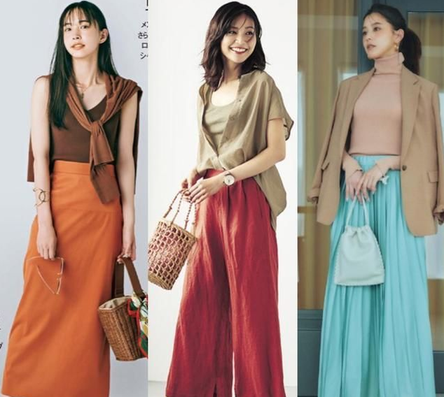  秋天显气质又不会过于张扬的穿衣配色：彩色下装+基础色上衣