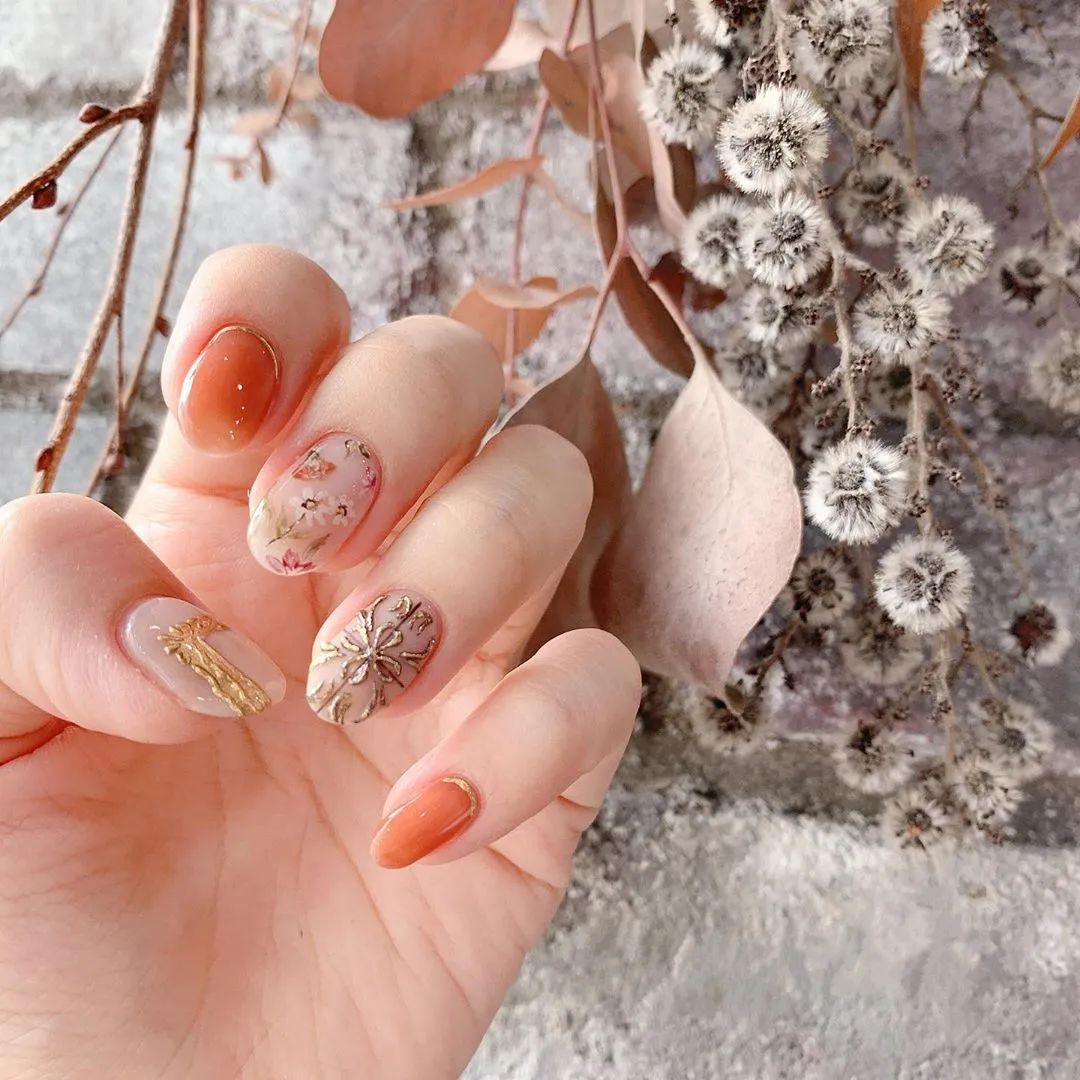 金秋国庆搭配复古长岛冰茶美甲，简直美醉了