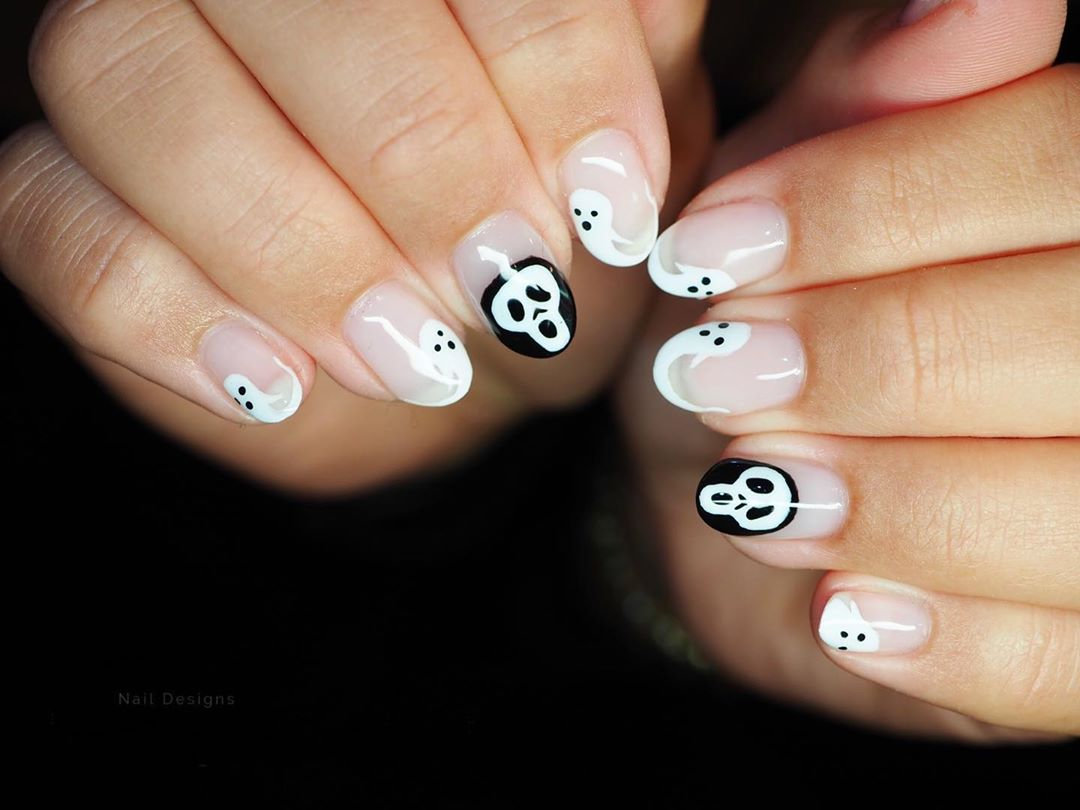 2020年万圣节美甲推荐范本，南瓜，幽灵，蜘蛛指彩元素，万圣派对中最时髦的亮点！插图(4)