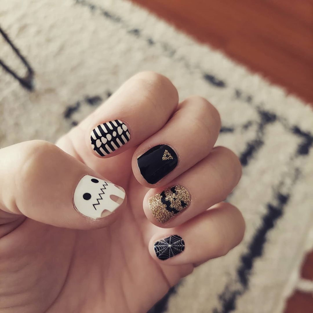 2020年万圣节美甲推荐范本，南瓜，幽灵，蜘蛛指彩元素，万圣派对中最时髦的亮点！插图(5)