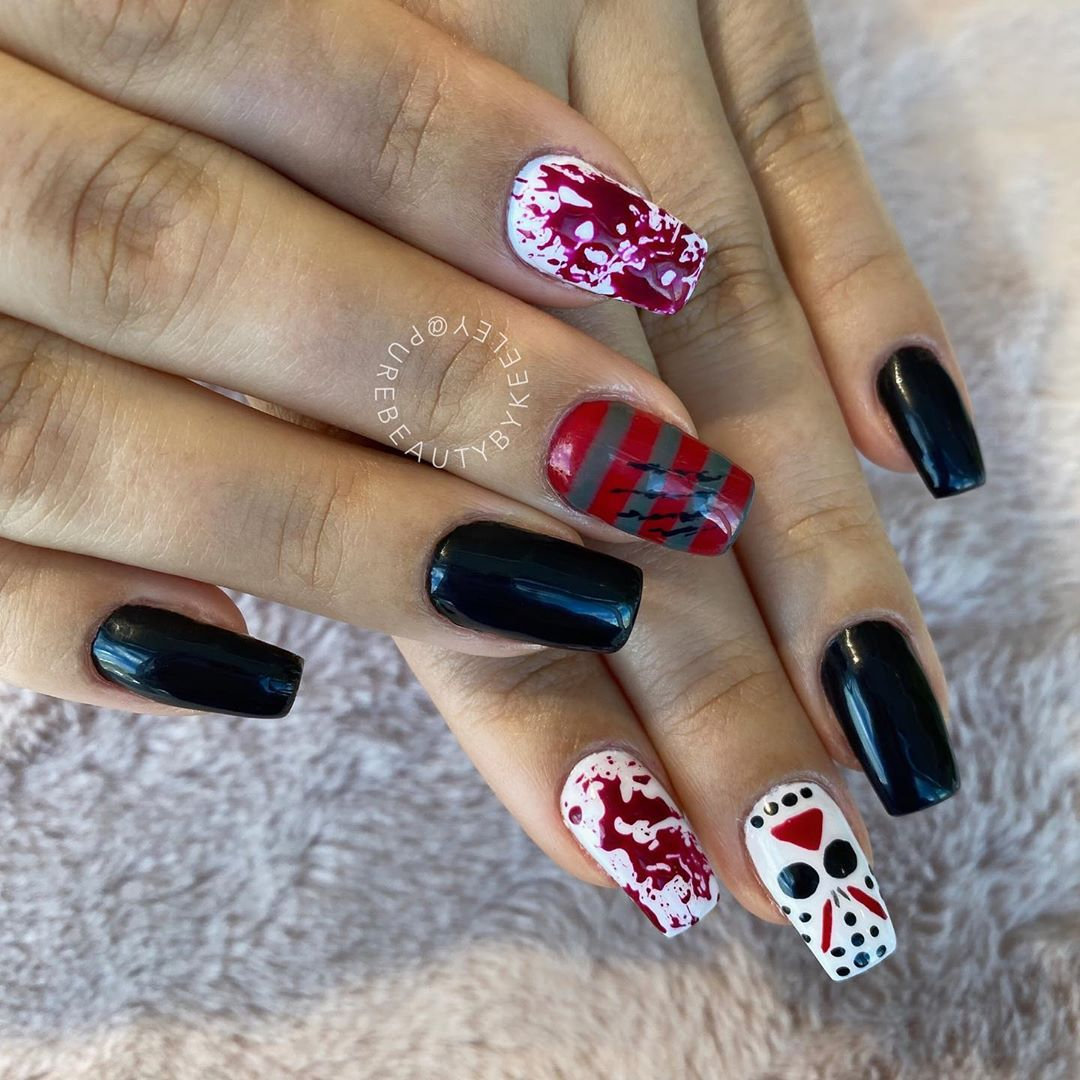 2020年万圣节美甲推荐范本，南瓜，幽灵，蜘蛛指彩元素，万圣派对中最时髦的亮点！插图(13)