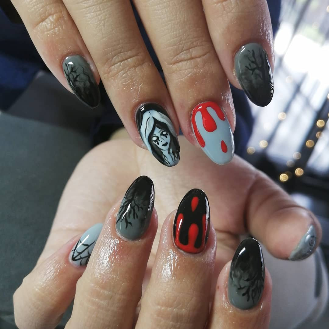 2020年万圣节美甲推荐范本，南瓜，幽灵，蜘蛛指彩元素，万圣派对中最时髦的亮点！插图(18)