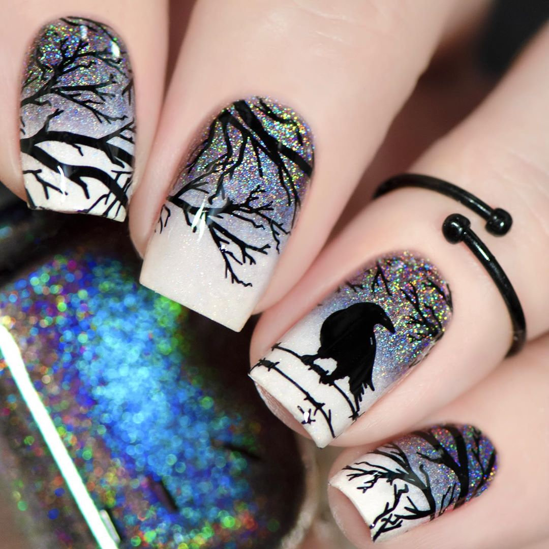 2020年万圣节美甲推荐范本，南瓜，幽灵，蜘蛛指彩元素，万圣派对中最时髦的亮点！插图(17)