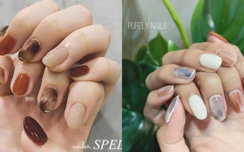 秋季「琥珀＋枫红」美甲款式推荐！10款让人心醉的枫红色调光疗是不张扬的美