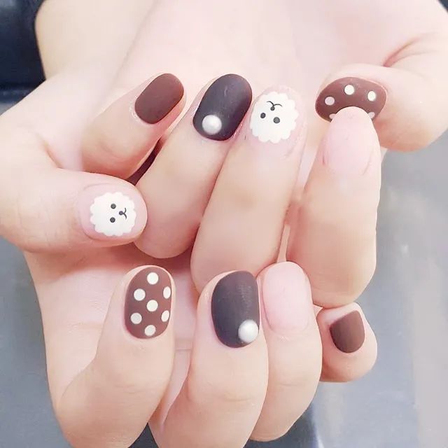 超治愈！适合秋冬的可爱磨砂甲！