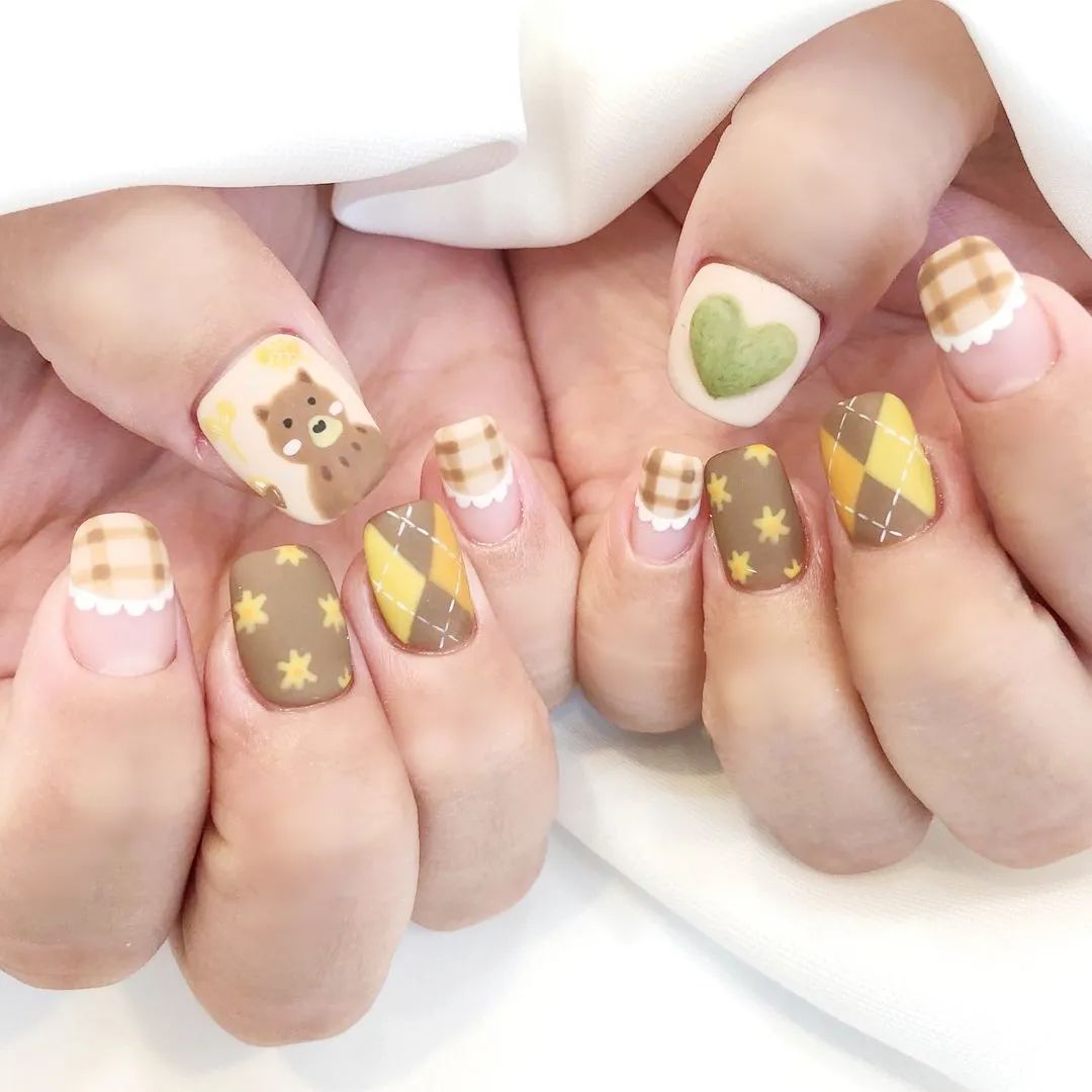 超治愈！适合秋冬的可爱磨砂甲！