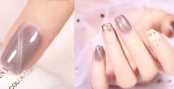  冬天适合做优雅和迷人的猫眼指甲 显白又清新