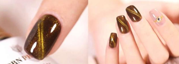  冬天适合做优雅和迷人的猫眼指甲 显白又清新