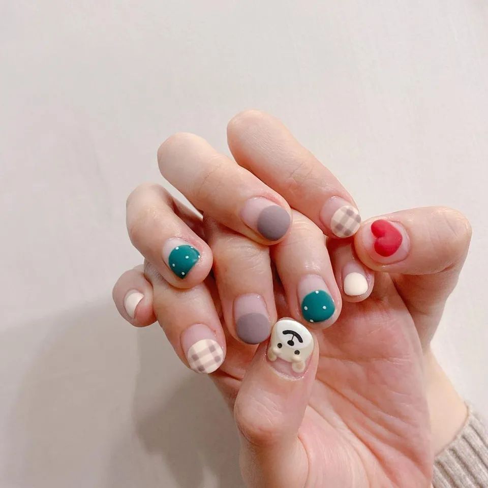 超治愈！适合秋冬的可爱磨砂甲！