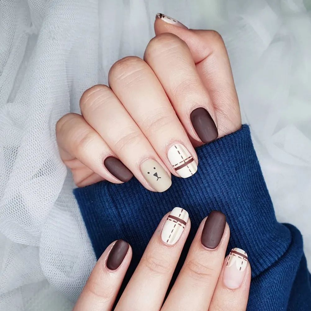 超治愈！适合秋冬的可爱磨砂甲！