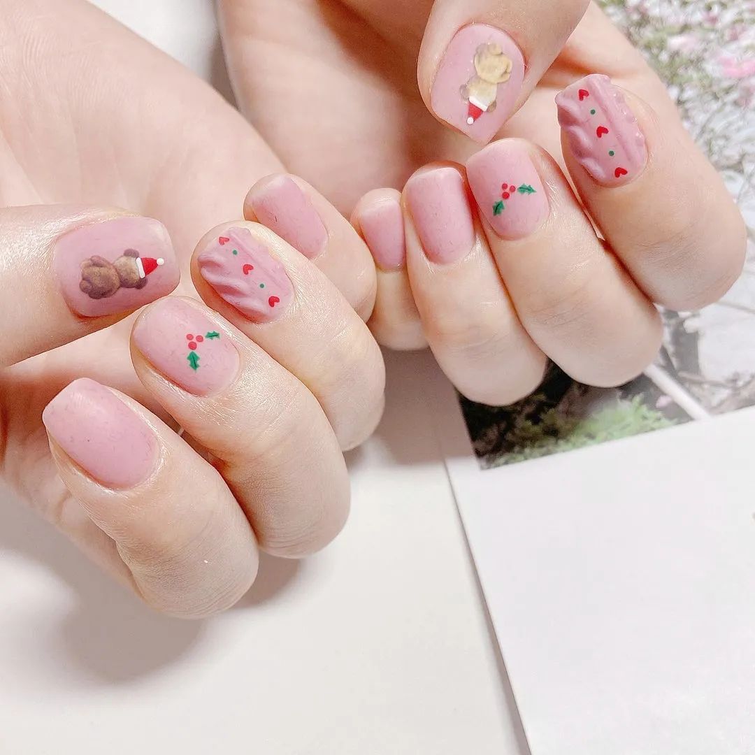 超治愈！适合秋冬的可爱磨砂甲！