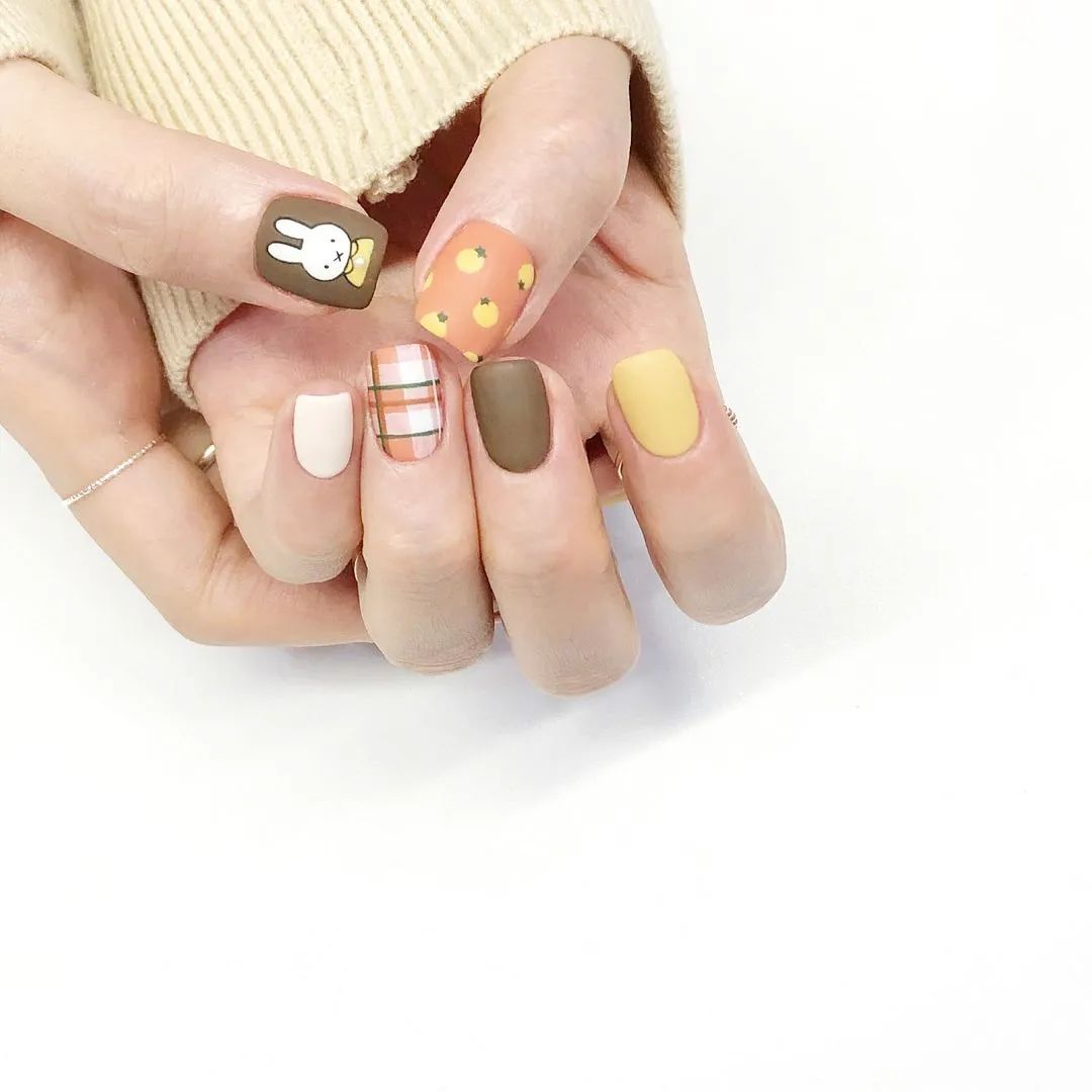 超治愈！适合秋冬的可爱磨砂甲！