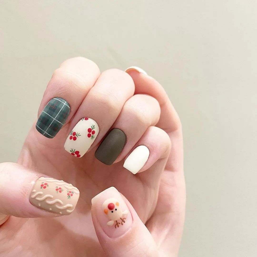 超治愈！适合秋冬的可爱磨砂甲！