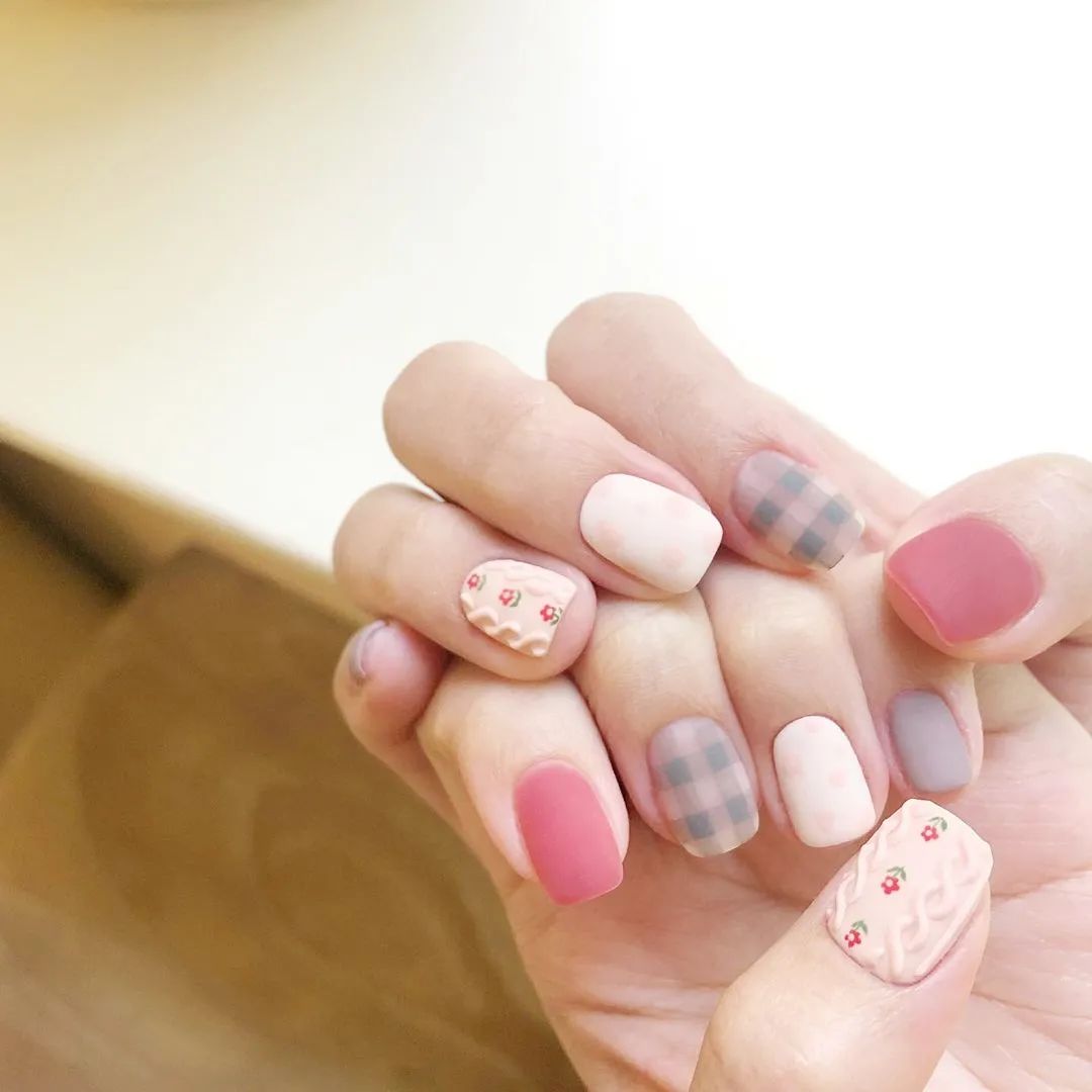 超治愈！适合秋冬的可爱磨砂甲！