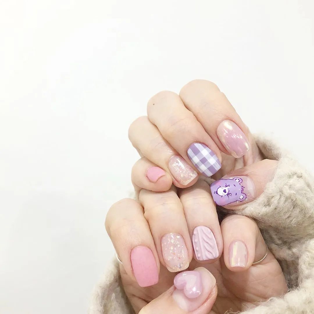 超治愈！适合秋冬的可爱磨砂甲！